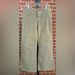 Vintage YAYA Olive Green Wide Leg‎ Lace-Up Pants | Boho Festival Utility Y2K